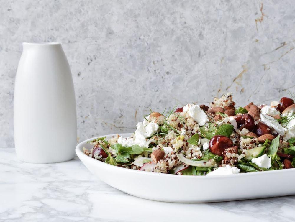 Quinoa Salad with Cherries and Goats Cheese