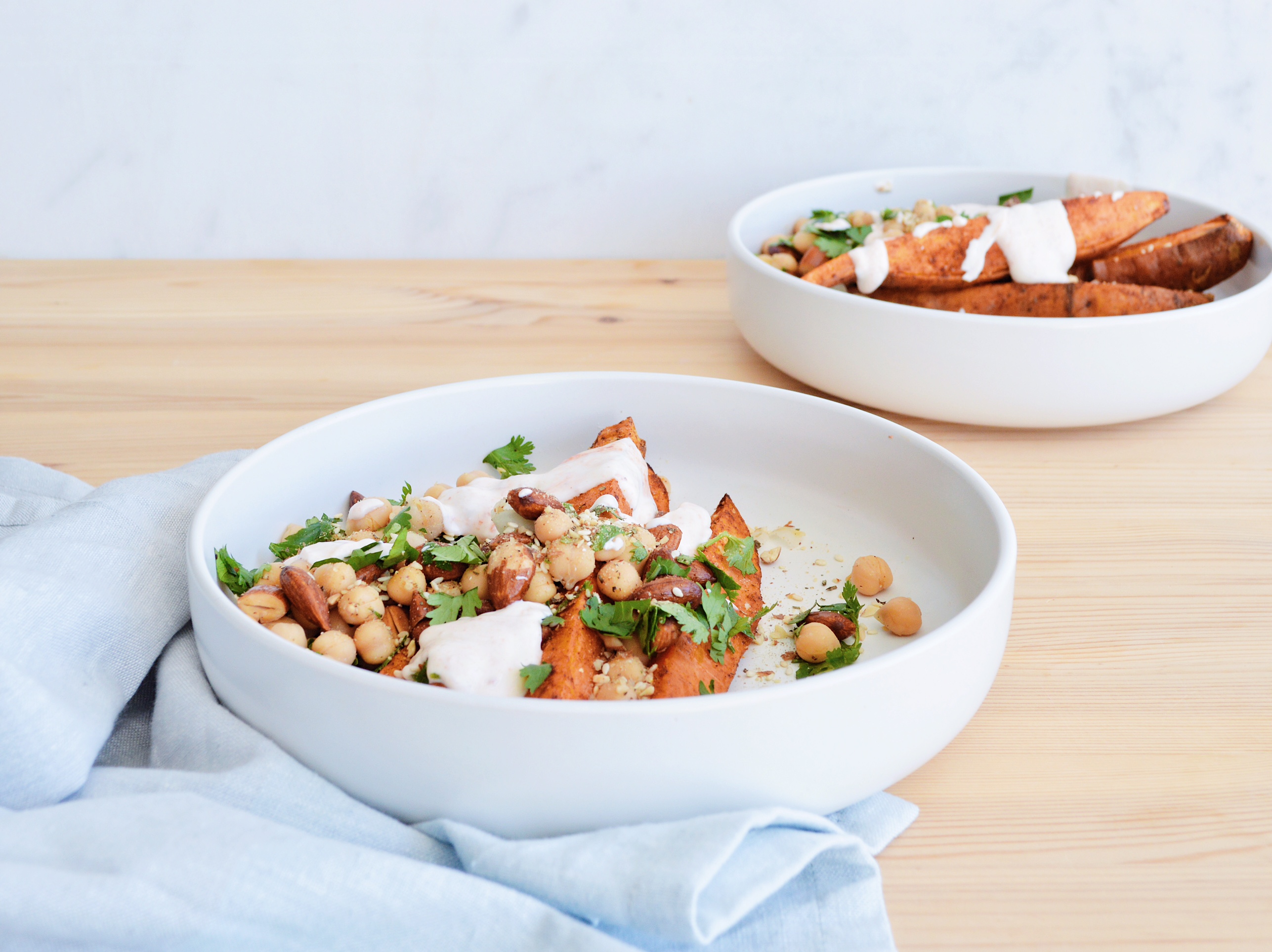 Spiced sweet potato and chickpea salad